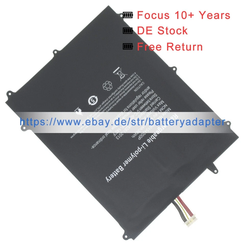 7,6 В новый аккумулятор PL3097140*2S 30154200P для Trekstor primebook C13 C13B - Изображение 1 из 4