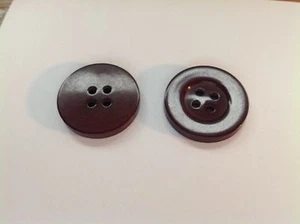 NEW 15 PCS. BAG 1 INCH BROWN 4 HOLE WITH A WIDE FLAT RIM POLISHED FINISH - Imagen 1 de 2