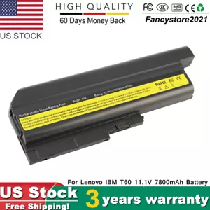 9 Cells Battery for IBM Lenovo ThinkPad T61 T61p T60 R61 R61i R60 T500 W500 R500 - Picture 1 of 7