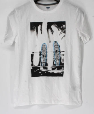 CAMISETA VIEJA AZUL MARINO JUVENIL L (10-12) SURF PLAYA ESTAMPADO EN BLANCO NUEVA CON ETIQUETAS Foto 1 de 4