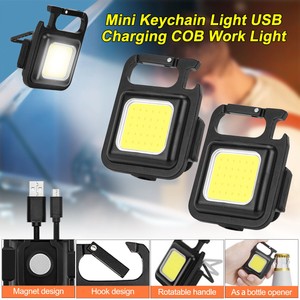 Mini COB LED Flashlight Bright Rechargeable Keychain Light 800LM EDC Torch Lamp
