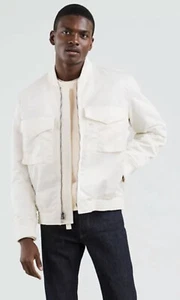 Levi's MADE & CRAFTED Tanker Bomber Jacket Japanese Fabric White Mens Medium - Picture 1 of 12
