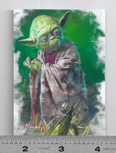 Star Wars Yoda Künstler signierte Giclée Druck Karte 15 47/50 - Bild 1 von 2