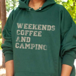 Weekends Coffee and Camping Adult Shirt - Picture 1 of 7