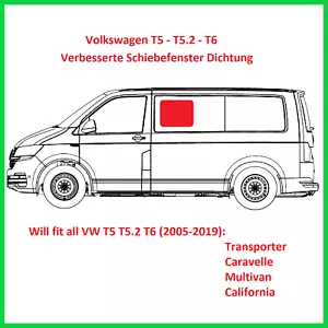 VW T5 T5.2 T6 Modified Sliding Window Gasket - California Multivan - Picture 1 of 1