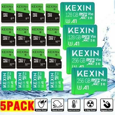 5 PACK/ LOT Micro SD Card Memory 8GB 16GB 32GB 64GB 128GB 256GB Extreme Ultra - Image 1 of 4