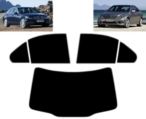Vorgeschnittene Fensterfarbe für Mercedes C-Klasse W204 4-türige Limousine 2007-2013 Heckbausatz - Bild 1 von 4