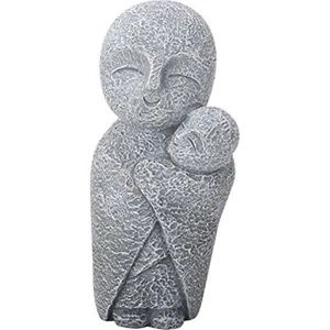 Jizo Monks Hugging Smiling Figurine Buddhism Ksitigarbha Japanese Bodhisattva - Picture 1 of 1