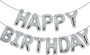 Accevo 7 Color Rainbow Happy Birthday Balloons Banner 16 Inch Mylar Foil Letters - Picture 1 of 7