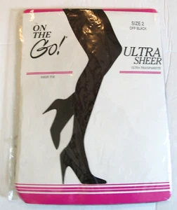 Pantimedias On The Go ultra transparentes negras puntera transparente talla 2 nuevas con etiquetas - Imagen 1 de 3