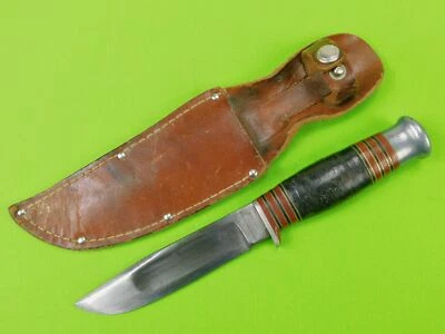 Vintage British English Sheffield Pioneer Hunting Knife w/ Sheath - Image 1 of 4