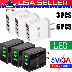 3/6 X 3-Port Fast Quick Charge QC 3.0 USB Hub Wall Charger Power Adapter US Plug - Picture 1 of 17