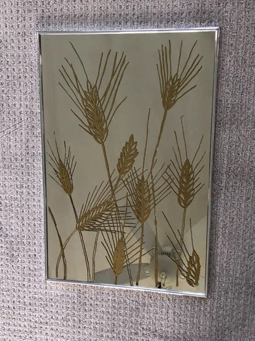 Vintage MCM Retro Wall Decor Mirror Rustic Wheat Fall Vibes 20 x 30 PICK UP ONLY Cover