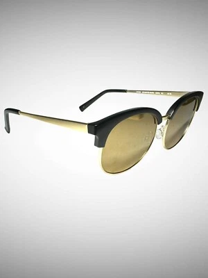 COLE HAAN CH7063 (001) Matte Black & Gold Lens Polarized Sunglasses 55-16-145 - Image 1 of 4