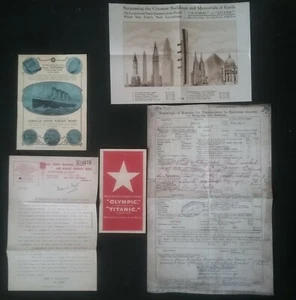 5 ARTÍCULOS TITANIC (CARTA UNIÓN, FOLLETO JABÓN Y TRANSCRIPCIÓN DEL REGISTRO) *ver fotos - Imagen 1 de 12