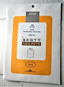 Scott Prinz Mounts, Item # 972B, 4 Pre-cut Black Mounts, 196mm high x 148mm wide - Picture 1 of 1