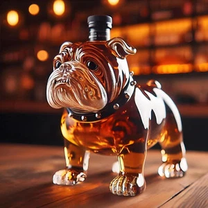 Bulldog Whiskey Bottle Funny Whiskey Bottle Unique Bulldog Whiskey Bottle - Picture 1 of 11