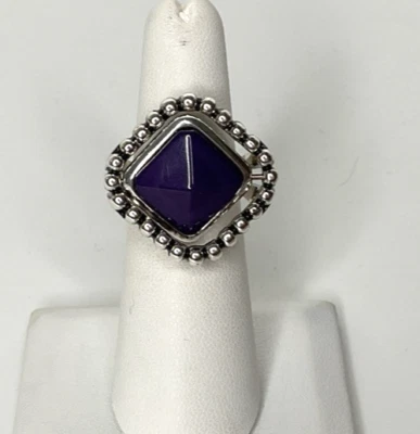 Anillo Piedra Negra/Púrpura Premier Designs Cool Concept Talla 11 Tono Plata 571 Foto 1 de 4