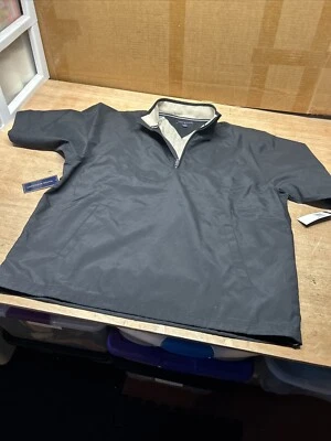 NUEVO CON ETIQUETAS Para hombres Tommy Hilfiger Negro Repelente al Agua Golf Manga Corta 1/4 Cremallera Talla L Foto 1 de 4