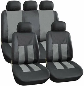 Juego de fundas de asiento Streetwize SWSC69 Alaska aspecto de cuero - negras/grises - Imagen 1 de 1