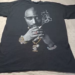 Vintage Y2K Tupac Shakur Smoking Bedazzled Rap Hip Hop Band Shirt 4XLT 4XL Tall Big - Bild 1 von 12