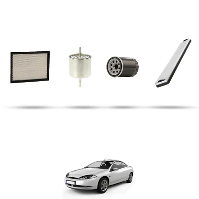 HOFFCAR Kit tagliando - 4 filtri per Ford Cougar 2.5 151kw dal 2000 - Imagen 1 de 4