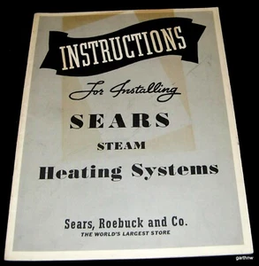 SEARS STEAM HEATING SYSTEMS 1942 INSTALLATION INSTRUCTIONS * SEARS ROEBUCK - Picture 1 of 4