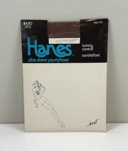 Hanes Ultra Sheer Pantyhose Bauch Strg Sandalfoot 710 Größe A Südpazifik 1985 - Bild 1 von 3