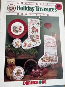 Holiday Treasures DIMENSIONS Cross Stitch Leaflet 133 Lucy Rigg 1987 Stockings - Bild 1 von 2
