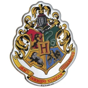 Hogwarts Crest Premium Chrome Domed Logo Automotive Decal Sticker Badge Emblem - Picture 1 of 1