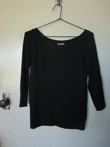 GREAT WOLFORD SZ M BLACK STRETCHY 3/4 SLEEVE TOP - Picture 1 of 4