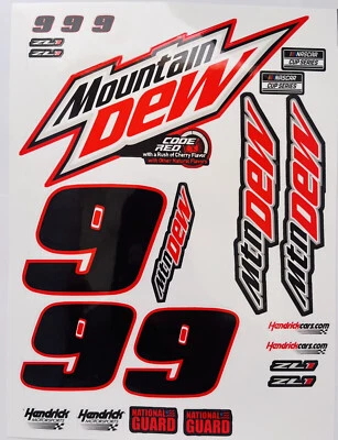 1/10 Scale R/C Racing Vinyl Decal/Sticker Sheet W/ Sponsor Sticker Mtn Dew (CR) - Image 1 of 3