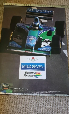 Rare F1 Michael Schumacher #5 Bennetton Mild Seven 29"x40" Poster in Japanese Cover