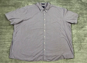 Saddlebred Shirt Mens 4XB Multicolor Check Easy Care Button Up Short Sleeve - Picture 1 of 11