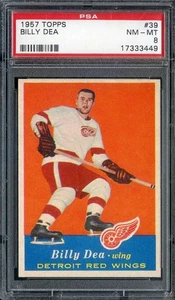 1957-58 Topps #39 Billy Dea PSA 8 (RC) Red Wings *ML70-500 - Picture 1 of 2