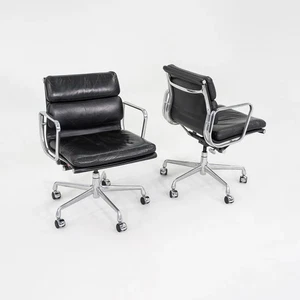 2003 Herman Miller Eames Soft Pad Management Desk Chair Black Leather 6x Avail - Picture 1 of 12