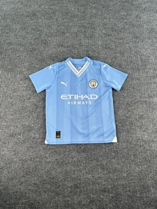 Manchester City Erling Haaland 9 Kids 9-10 Puma Home Jersey Small Blue Youth - Picture 1 of 13