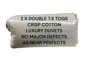 2 X DOUBLE 7.5 TOG COTTON DUVETS HOTEL QUALITY SECONDS QUILTS JOB LOT LWC022 - Picture 1 of 9