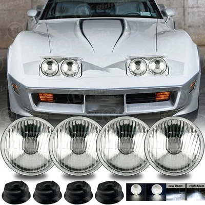 5 3/4" 5.75"inch Glass Headlight Housing Hi/Low Beam For H4 LED HID Halogen Bulb - Изображение 1 из 4