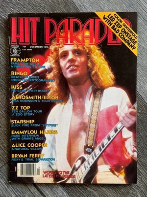 HIT PARADER Magazine Dec 1976 Vintage Kiss Aucoin Led Poster Frampton Rainbow - Image 1 of 4