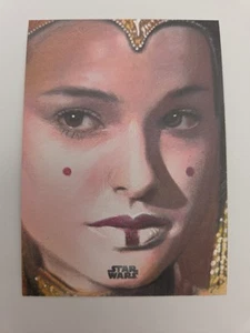 Topps Star Wars Finest Padme Amidala Sketch Card By Kevin Nelson - Picture 1 of 8