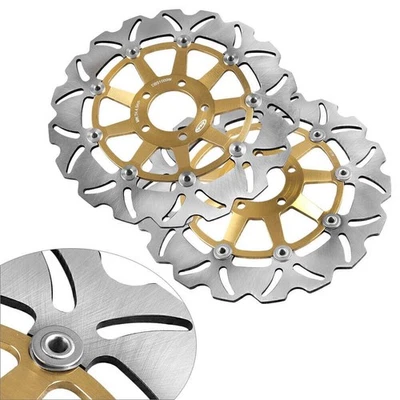 Front Brake Disc Rotors Fit KAWASAKI ZRX S 1200/ZRX R 1200/ZRX 1200 02-06 Gold - Image 1 of 4
