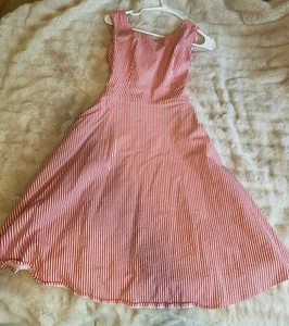 Aranee  Red and White Candy Stripe Dress Size Large - Picture 1 of 16