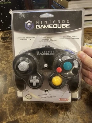 Nintendo Gamecube Controller Jet Black OEM Official Wired Factory Sealed - Image 1 of 4
