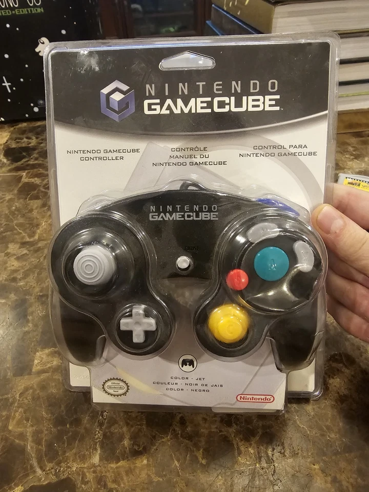 Nintendo Gamecube Controller Jet Black OEM Official Wired Factory Sealed - Image 1 of 4