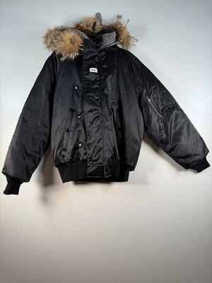 Vtg Spiewak Mens N-2B Faux Fur Hood Golden Fleece Bomber Jacket Black Sz 38 USA - Image 1 of 4
