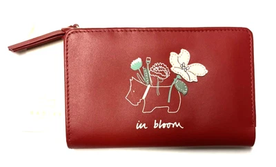 Cartera sin asas Radley London In Bloom de cuero rojo borgoña Scottie perro flor nueva con etiquetas Foto 1 de 4