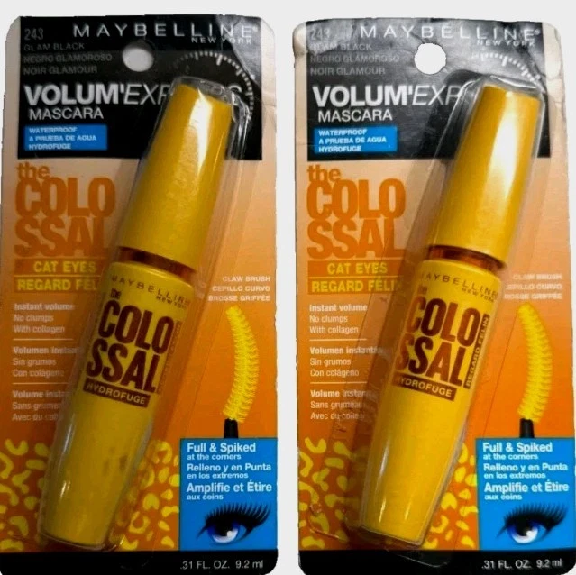 2x Maybelline Volum'Express Colossal CatEyes Mascara Waterproof 243 GLAM BLACK - Image 1 of 1