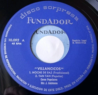 Coros Populares / Conjunto Los Saix - Villancicos Vinyl 45 EP - 1966 Fundador - Image 1 of 4