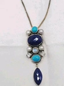 Nicky Butler Necklace Multi Gemstone Sterling Silver 925 HSN Jewelry New In Box - Picture 1 of 9